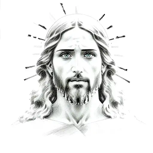 A Portrait Of Jesus In A Sketch Style