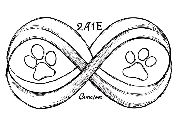 Infinity Sign With Date And Paw Print