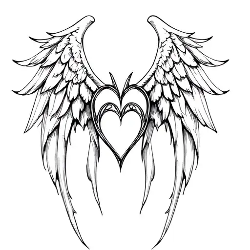 Neo Gothic Heart Pattern Forming Wings