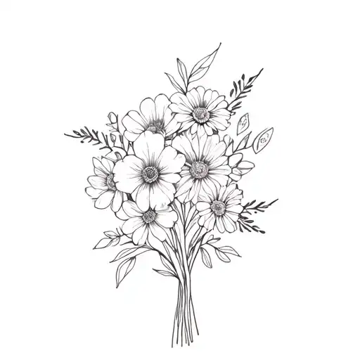 January February April June Birth Flower Bouquet