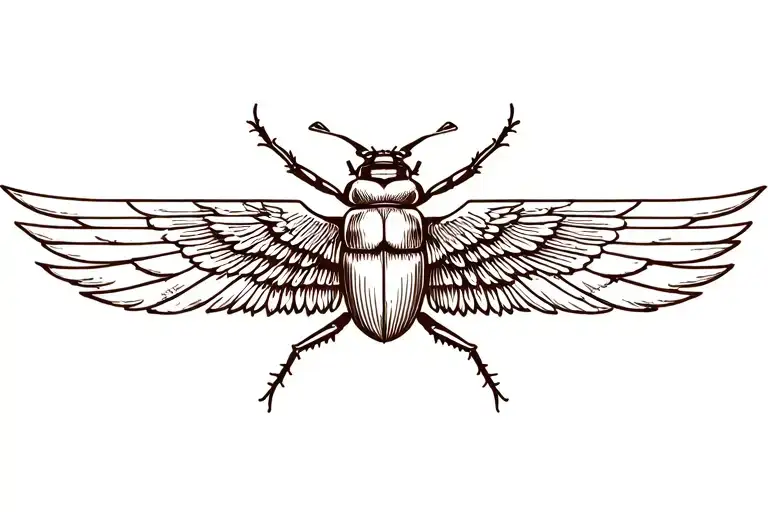 Ancient Egyptian Symbols And Winged Beetle Armband