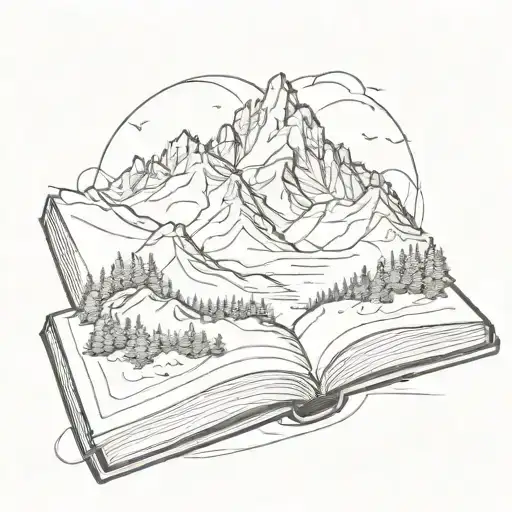 Mountain Range Coming Out Of A Book