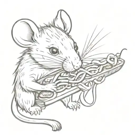 Pretty Rat Eating Hotdog