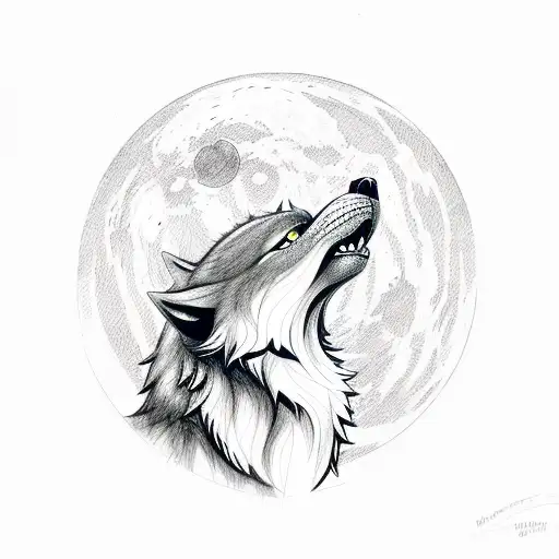 Water Wolf Howling At The Moon
