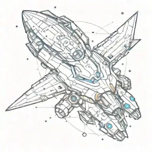 A Futuristic Spaceship Flying Through Space