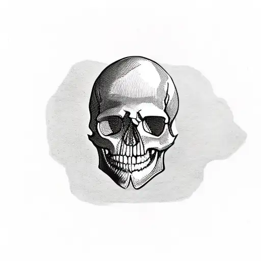 Skull Holding Up A Bundle Of Money