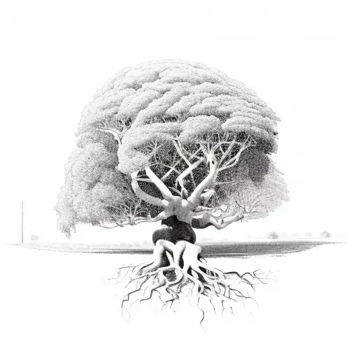 Brazilian Large Fig Tree With Small And Large Exposed Roots