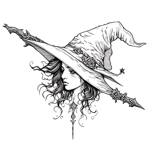 Engraving Witch