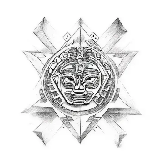 Mayan Tattoo Based On Wisdom And Patience