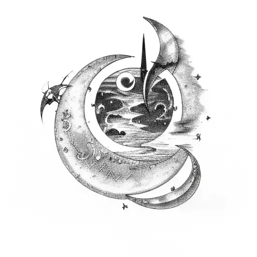 Broken Sword And A Crescent Moon