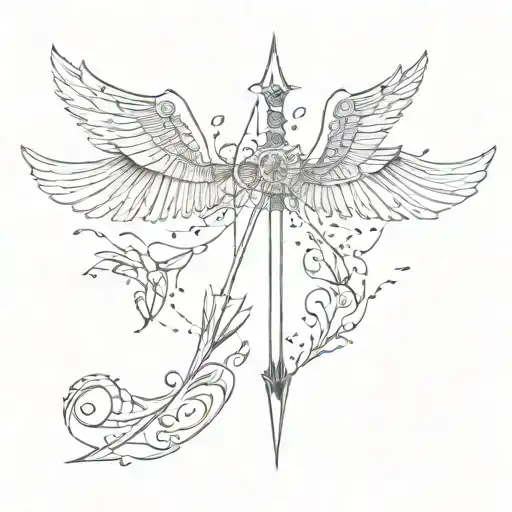 Arrow And Wings Flying