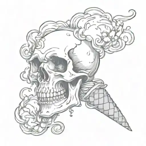 Smoke Skull Ice Cream Cone