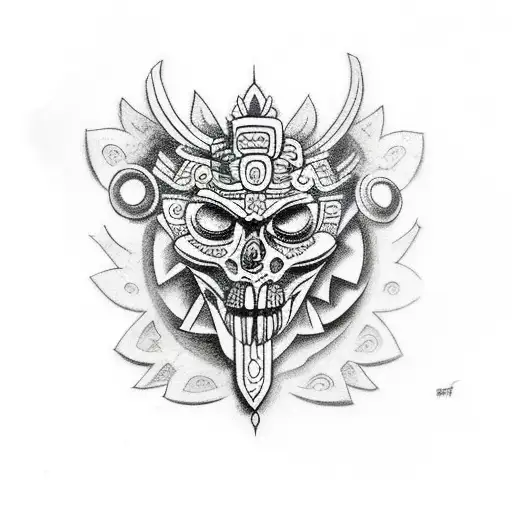 Mayan Tattoo Character Based On Wisdom And Patience
