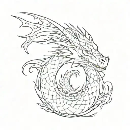 Small Dragon In Minimalist Style