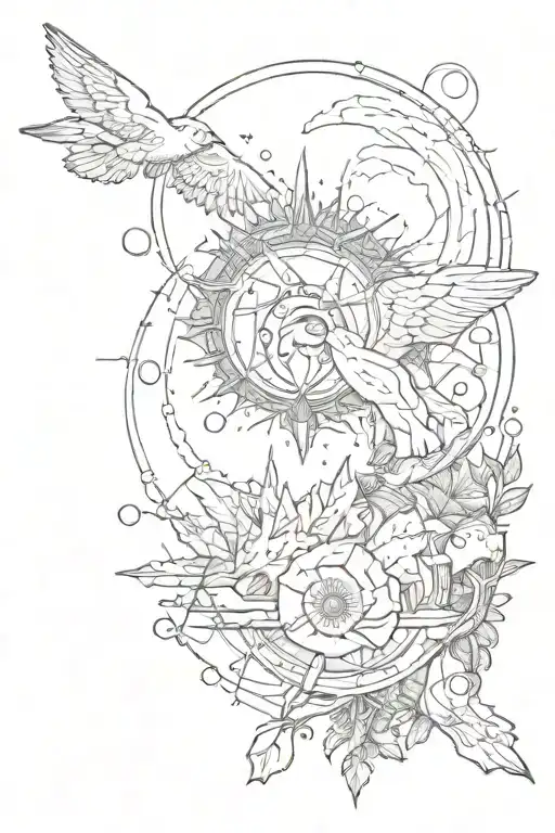 A Best Friend Tattoo Design Incorporating Elements Of Geology And Spirituality