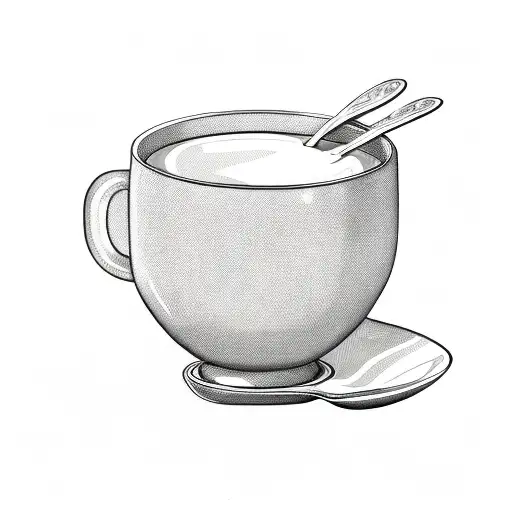 Tea Cup And A Spoon With Honey On The Moon
