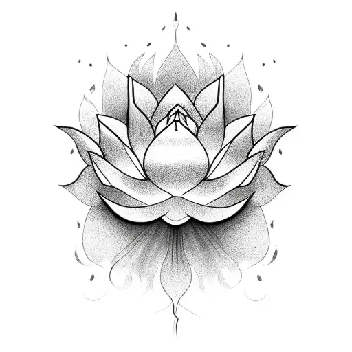 Lotus Flower With Flames