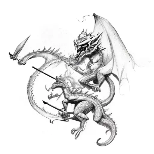 A Monkey White Two Swords Riding A Horse Riding A Dragon