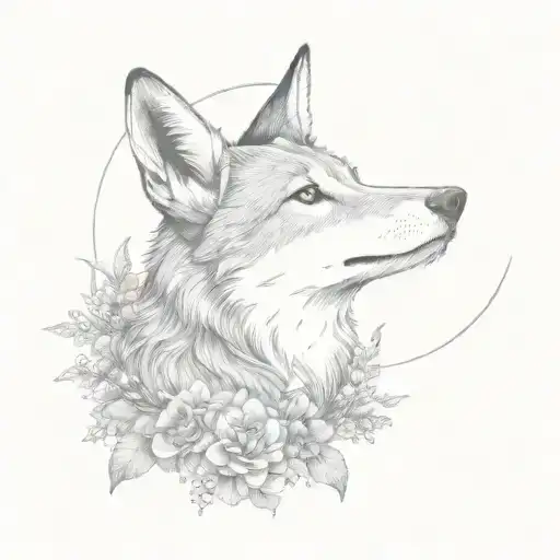 Eidelweiss Moon And Seated Coyote