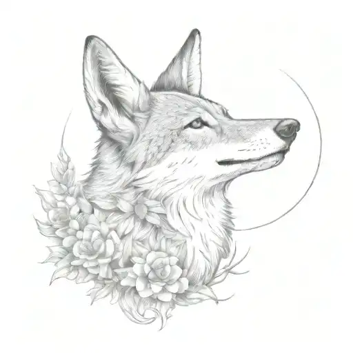 Eidelweiss Moon And Seated Coyote