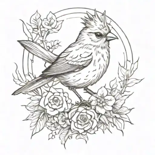 Thorn Crown And Small Bird