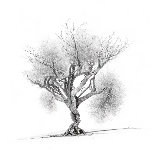 Tree With Overhanging Limbs