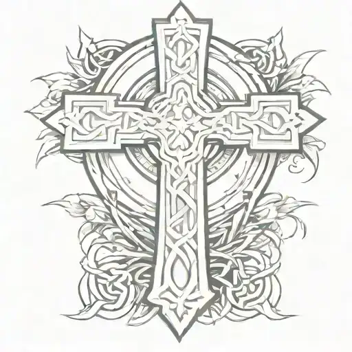 Celtic Cross And Gallagher Crest