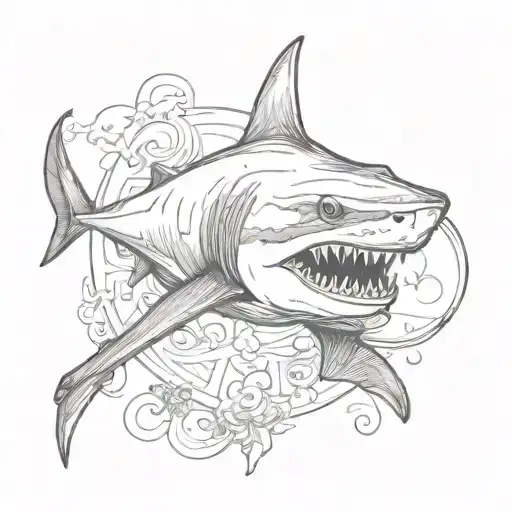 Shark Wearing A Monocle Glass