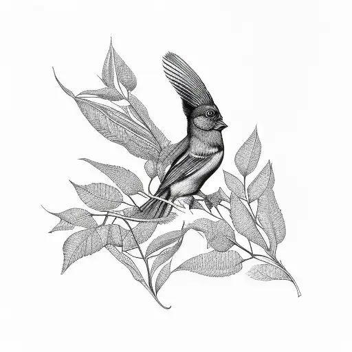 Liverpool Bird With Leaves