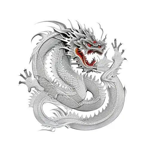 Japanese Dragon With Golden Eyes