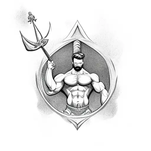 Jacked Guy Holding Trident