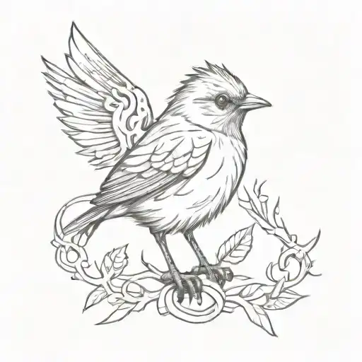 Small Bird With Thorn Crown