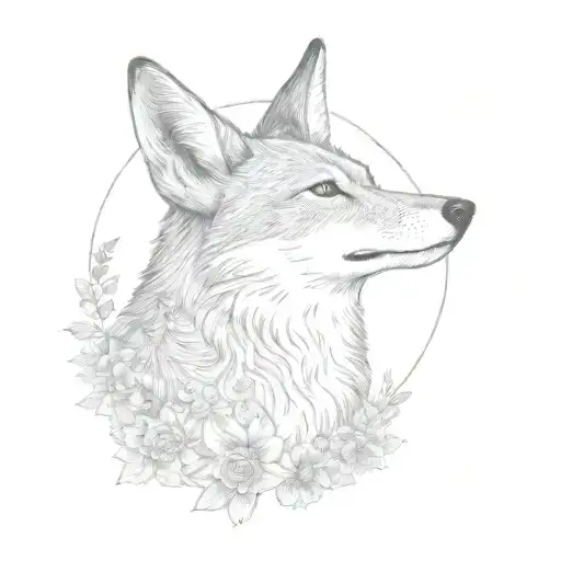 Eidelweiss Moon And Seated Coyote