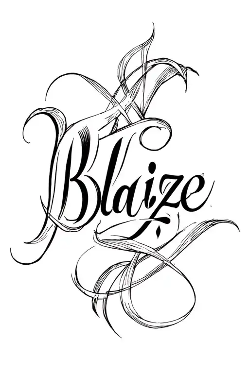 The Word Blaize In Cursive Font
