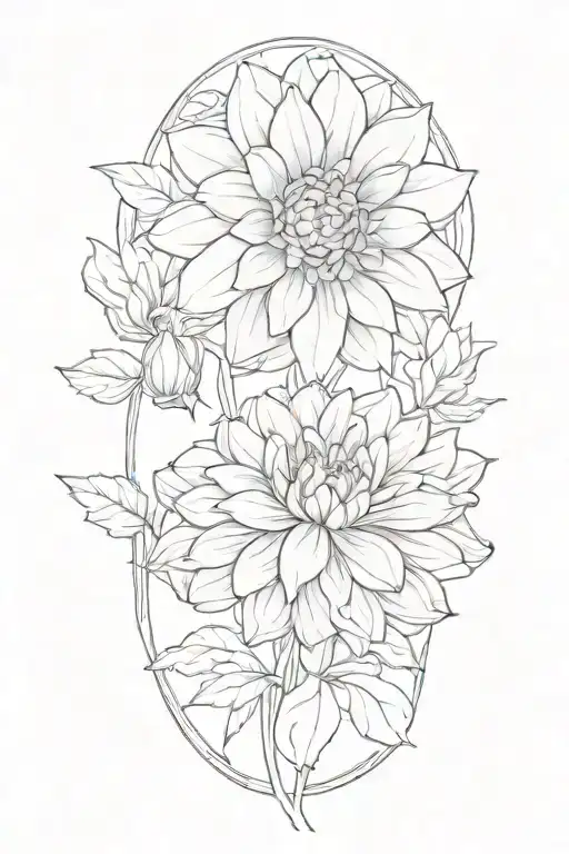 Dahlia And Chrysanthemum