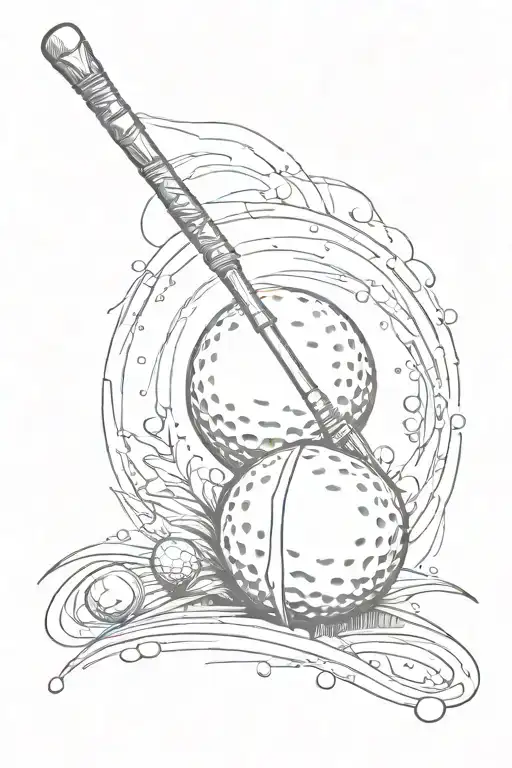 Paint Brush And Golf Ball