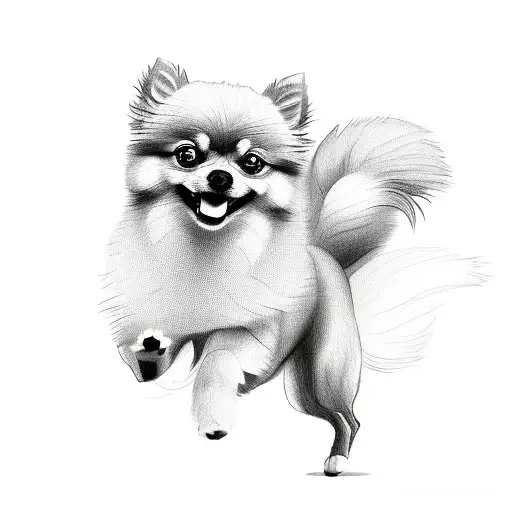 Pomeranian Dog Running