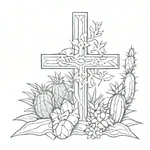 A Cross And Cactus