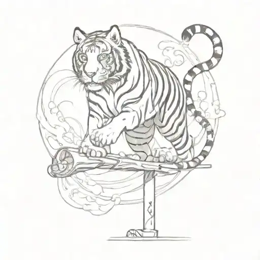 Tiger Riding Pogo Stick