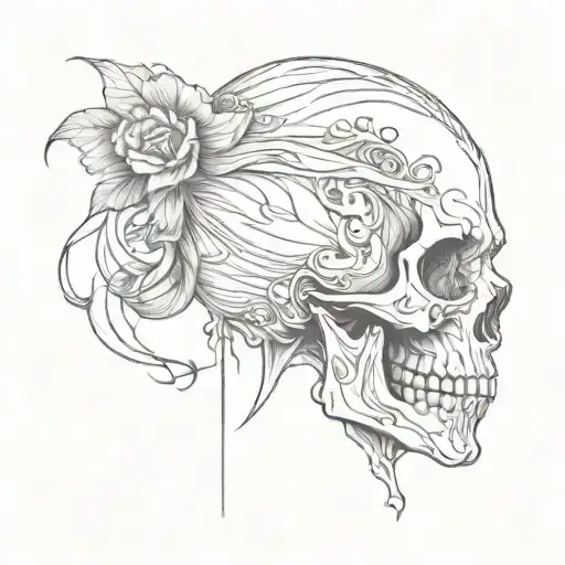 Evil Lady Skull Scary