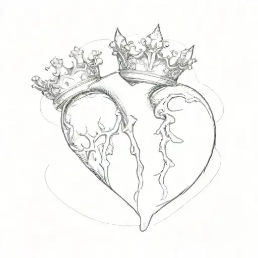 A Heart With A Crown On It Made Of Heart Valves