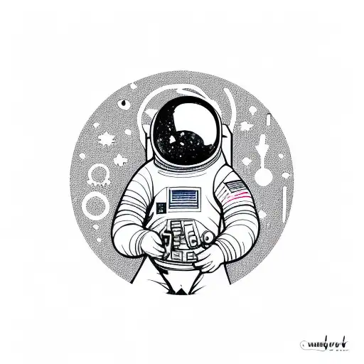 Spaceman Smoking In Outer Space Looking Down On Earth