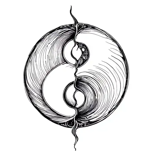Separated Yin Yang Symbol