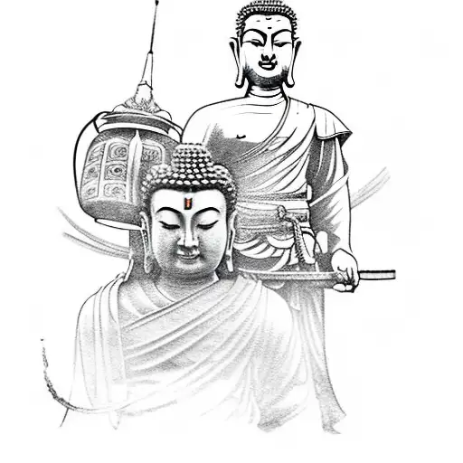 Buddha And Samurai Sleeve