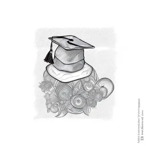 Top Of Graduation Cap With Freedom Flowers