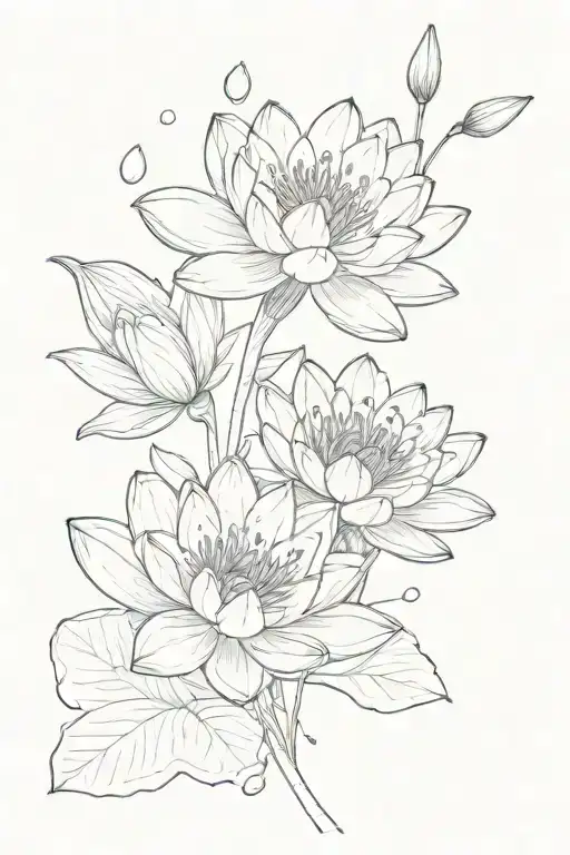 Water Lilly And Snow Drop