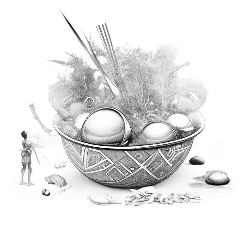 A Mixing Bowl Filled With Ingredients Shaped Like Papua New Guinea