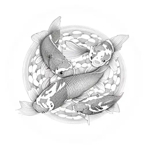 Koi Fish Making A Ying Yang