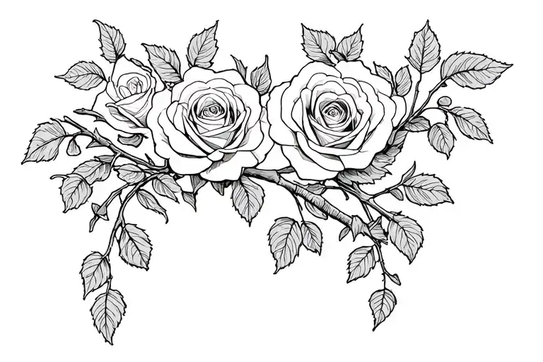 Roses On Vine Growing