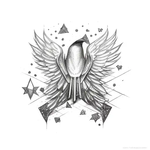 Black Wing With Stars